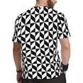 thumbnail image 3 of Abstract Geometry T Shirt Men Black and White Vintage Sports T Shirts Fast Dry Summer Hip, 3 of 4