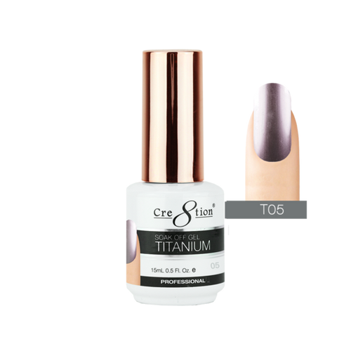 Cre8tion - Titanium Soak Off Gel (.5fl oz/15ml) Titanium 05