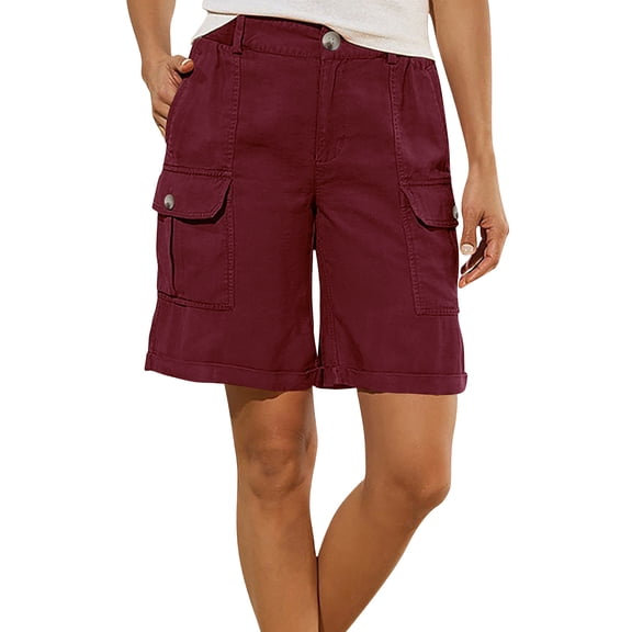 Fewfanhot Women's Shorts Stretchy Casual Loose Comfortable High Waisted Jean Shorts for Women Summer Cargo Shorts