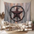 thumbnail image 2 of Texas Star Brown Tapestry for Bedroom Wall Hanging Tapestry, Farmhouse Country Western Brown Wooden Ceiling Backdrop Tapestries Poster Blanket Wall Decor for Teens Room Living Room Dorm 51" x 59", 2 of 8
