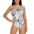 thumbnail image 2 of Picia Cowboy Pattern Women's One Piece Swimsuits,One Shoulder Swimwear Asymmetric ,Ruffle Monokinis Bathing Suits,High Waisted Flattering Bathing Suits-, 2 of 8