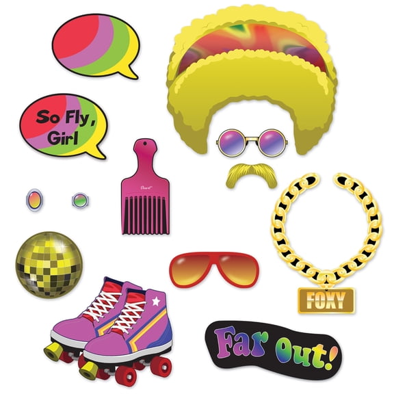 70s Photo Fun Signs, (Pack of 12)