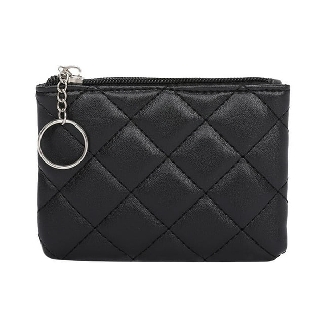 Huanglei Women's Mini Zip Purse Quilted Embroidery Small Wallet For Cards Daily Compact And Stylish