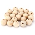 thumbnail image 1 of 20 piezas cuentas de madera redondas de Color madera, cuentas con patrón bonito a granel con agujero para manualidades DIY, regalo de decoración de Graffiti, 1 of 5