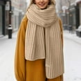 thumbnail image 2 of HNMKIU Scarf Warmer Knit Solid Color Winter Fashion Thick And Cozy Everyday Accessory for Daily Wear White,One Size, 2 of 6