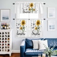 thumbnail image 2 of Sunflower Sunshine Kitchen Curtains Sets for Windows 36 Inch Length, Pastoral Bees Farmhouse Floral Rod Pocket Window Treatments Tier Curtains and Valances Set for Bedroom/Bathroom, 2 of 8