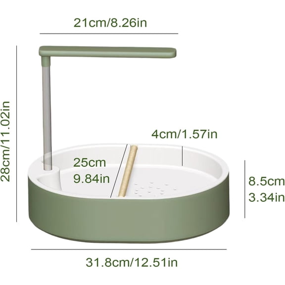 RICHMJAutomatic Parrot Bath Shower, USB Powered Bird Bathtub with Pump for Conure, Cockatiel Lovebird, 12.5" Indoor Cage Accessory Gift for birds lover