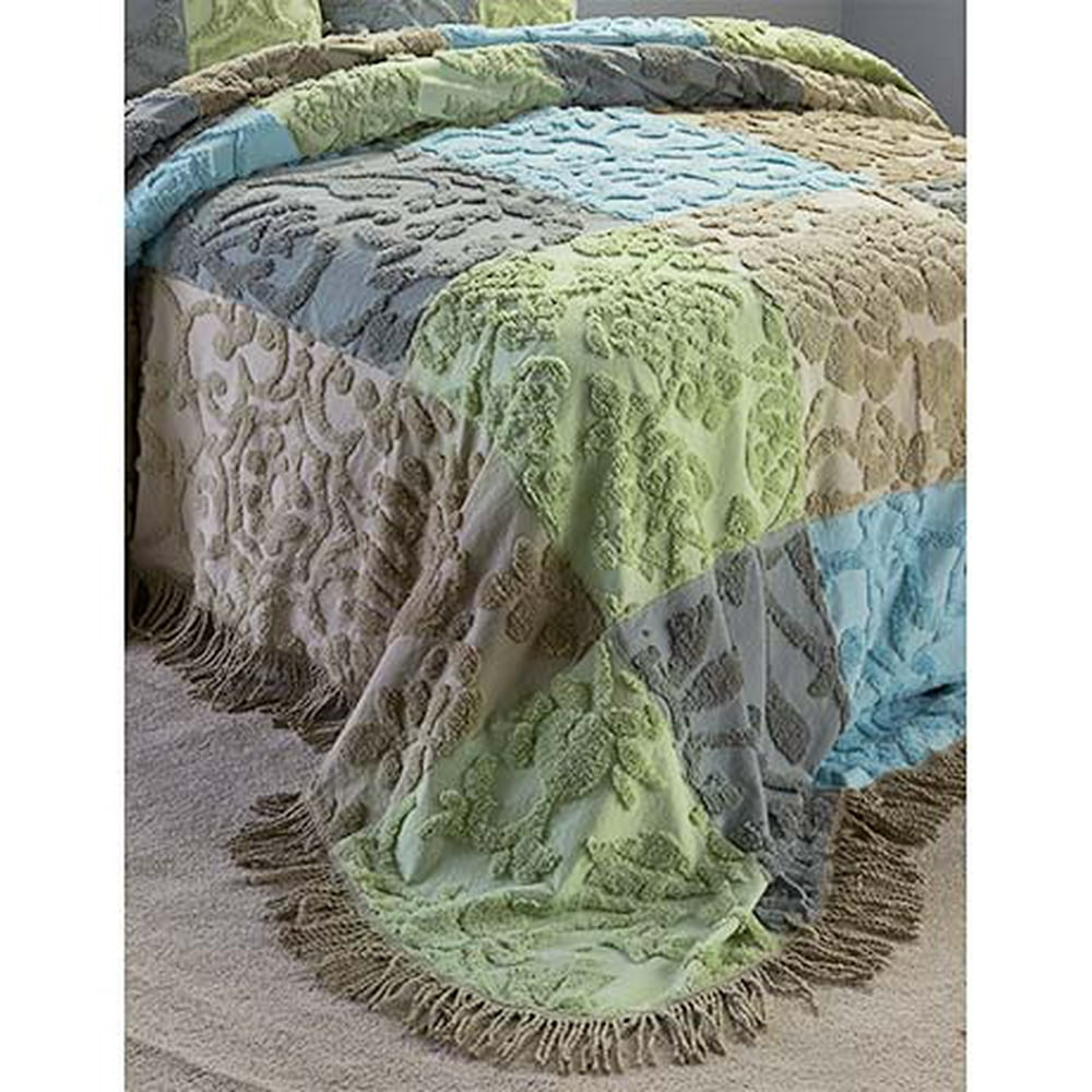 The Lakeside Collection Full/Queen Chenille Design Patchwork Bedspread