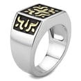 thumbnail image 3 of Two-Tone IP Gold (Ion Plating) Stainless Steel Ring with No Stone for Women No Stone Stone Color Style TK3622 Size 9, 3 of 4
