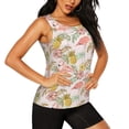 thumbnail image 2 of Xecao Tropical Flamingo Pineapple print women's scoop neck, loose-fit workout tank tops for the gym., 2 of 9