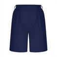 thumbnail image 3 of JJHGVB Linen Shorts for Women Beach Shorts with Pockets Beach Vacation Clothes Womens Linen Shorts Pure Color Shorts Wide Leg Shorts for Women Below the Knee Women Linen Shorts Lounge Shorts Blue L, 3 of 8