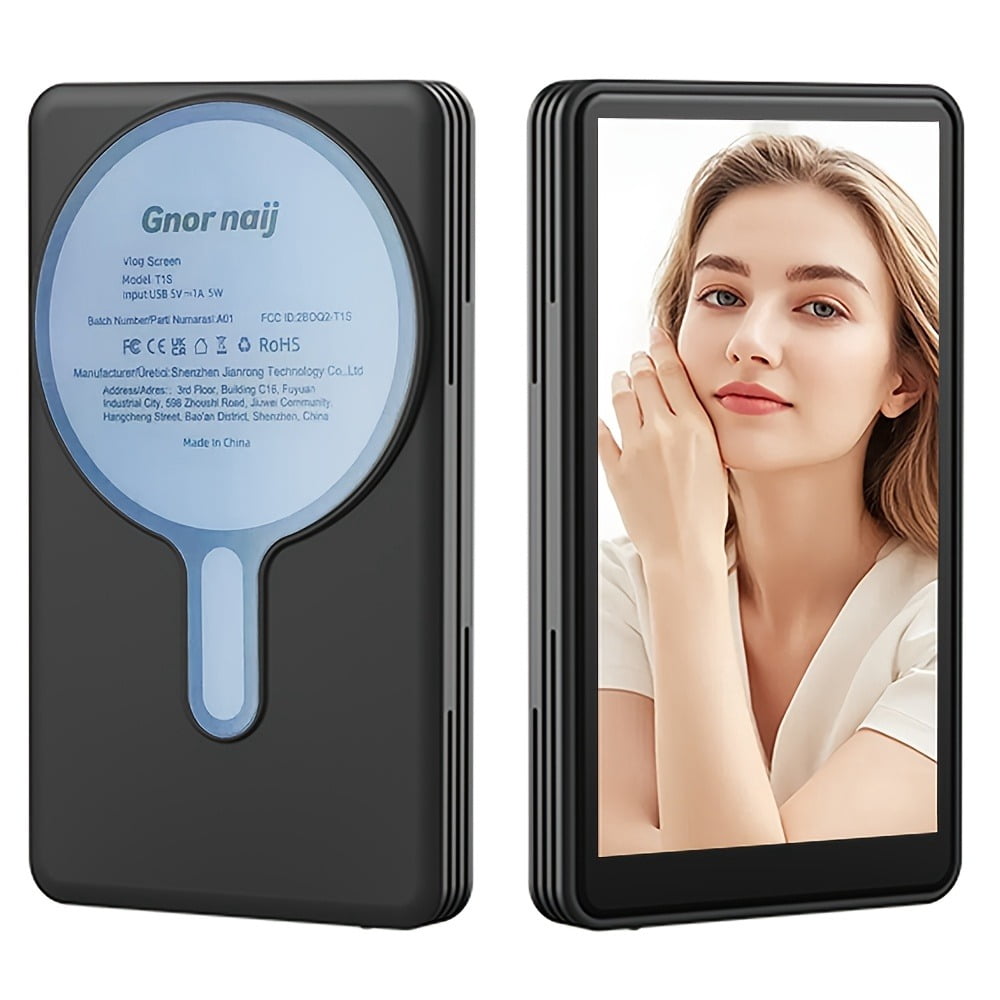 Magnetic Wireless Vlog Screen & Mini Monitor with Phone Clip Mount for iPhone 15 16 17 Android, External Display for Live Streaming & Video Shooting