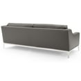 thumbnail image 4 of Modway Harness 83.5" Stainless Steel Base Leather Sofa in Gray, 4 of 8