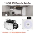 thumbnail image 2 of Ventilador de baño con altavoz Bluetooth Orein 110/160 CFM 1.0 Sones, 2 of 9