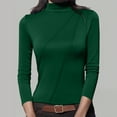 thumbnail image 2 of Long Sleeve Going Out Tops for Women Close Fitting Solid Color Round Neck Stand Up Collar Top Base Shirt T-shirt With Velvet Base Long Sleeved Round Neck Top/shirt, 2 of 7