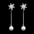 thumbnail image 4 of Snowflake Earrings Fashion Long Fake Zircon Fake Pearl Earrings Dangle Earrings, 4 of 8