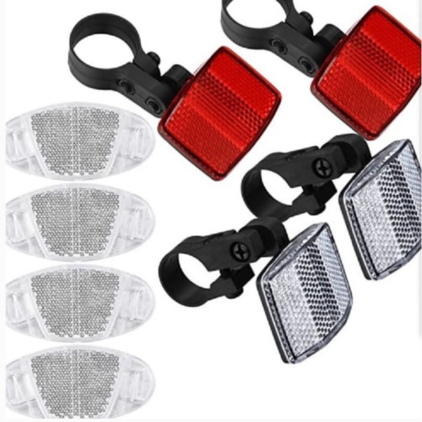 Juego de reflectores para bicicleta MTB, 4 reflectores delanteros y traseros para bicicleta, reflector de 4 radios para rueda de bicicleta, accesorio de seguridad MTB Roa JAMW Sencillez