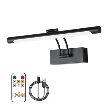 SEEDIQ Wireless Battery Operated Picture Lights, 16 inch Rechargeable Painting Light for Wall Black