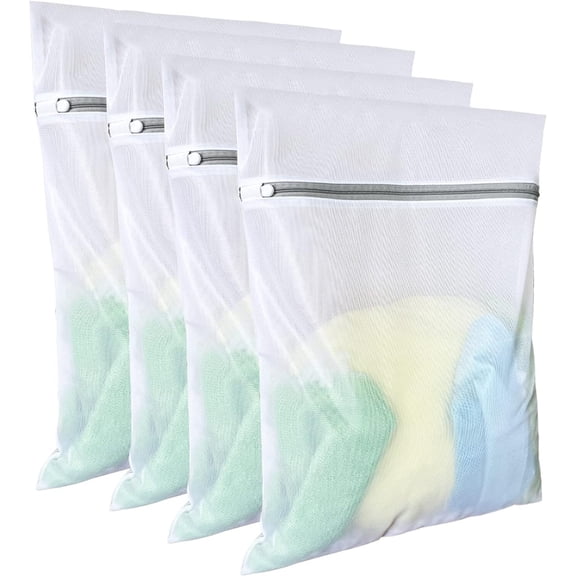 RUseeN 4Pcs Laundry Bags Mesh Wash Bags 16 x 20 Inches delicate laundry bag for College, Dorm, Storage