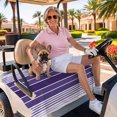 thumbnail image 3 of Golf Cart Seat Covers for 2 Seater, Purple Ombre Stripe Soft Microfiber Cart Seat Towel Blanket, Farmhouse Striped Gradient Absorbent Breathable Non Slip Bench Seats Protector for Golf Course 51"x31", 3 of 9