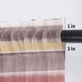thumbnail image 5 of Red Nordic Style Stripes Valance Curtains for Kitchen/Living Room/Bathroom/Bedroom Window, Rod Pocket Small Topper Half Short Window Curtains Voile Sheer Scarf, Red Grey Texture 42"x12", 5 of 8