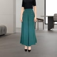 thumbnail image 6 of Aoanydony Womens Wide Leg Pants Casual Work Pants Straight Trousers Long Palazzo Pants Green 2XL, 6 of 6