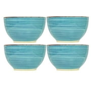 Royal Norfolk Turquoise Swirl Stoneware Bowls - 5 1/2, Set of 4