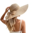 thumbnail image 5 of ATOYSOY Womens Big Bowknot Raffia Hat Large Floppy Foldable Roll up Beach Cap Sun Hat, 5 of 5