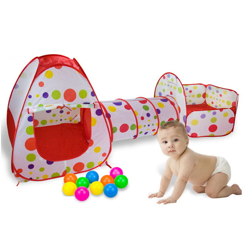 3 in 1 Folding Playpen Play Tent Kids Toddler Activity Pop Up Ball Pit 