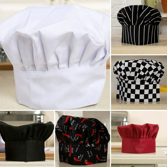 Comfortable Cook Adjustable Men Kitchen Baker Chef Elastic Cap Hat Catering Soft Black YIWEI