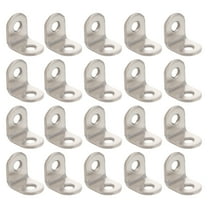 BESTYASH 20Pcs L Shape Angle Bracket Silver Metal 2 Hole Right Angle Furniture Braces