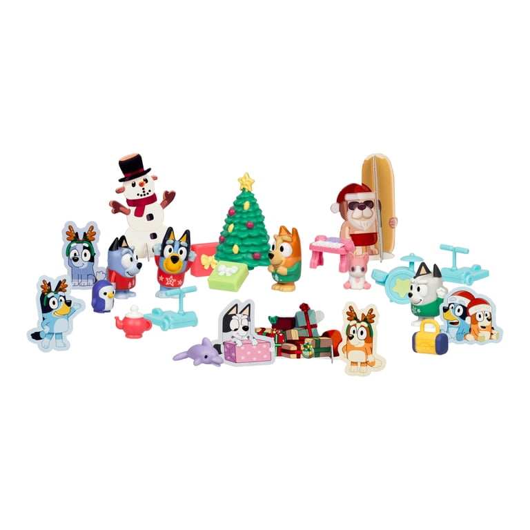 Bluey, Advent Calendar, 24 Windows with 4 Mini Figures, Ages 3+