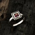 thumbnail image 4 of Rhodolite Garnet January Birthstone 925 Silver Square Oxidised Gift Ring, 4 of 6