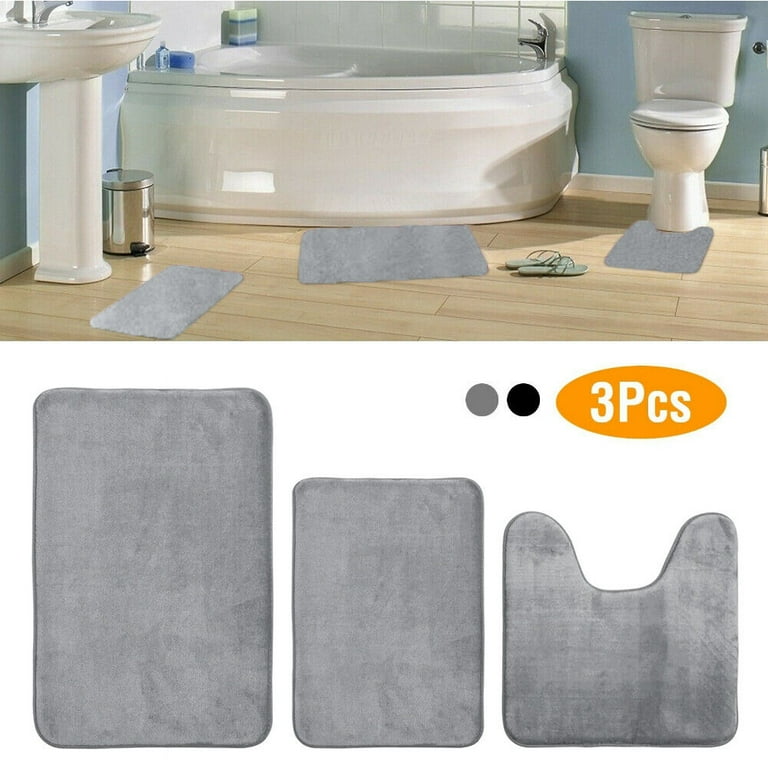 60x40cm Soft, Mold Resistant Bath Mat, Machine Washable, Suitable For  Bathroom Floor, Grey