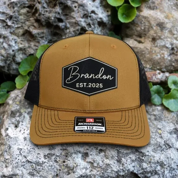 Custom Leather Patch Trucker Hat, Richardson 112 Hat, Personalized Hat with Custom Logo, Custom Leather Patch Snapback Caps Leather Patch Trucker Hat
