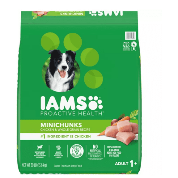 Iams ProActive Health MiniChunks Adult Chicken and Whole Grain Recipe Dry Dog Food 30 lb