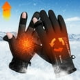 thumbnail image 4 of SERTG Men's Snow Gloves Fingerless Gloves Thermal Insulated Non-Slip Grip Adjustable Zipper Wrist Winter Waterproof Skiing Sports Gloves(Black,L), 4 of 4