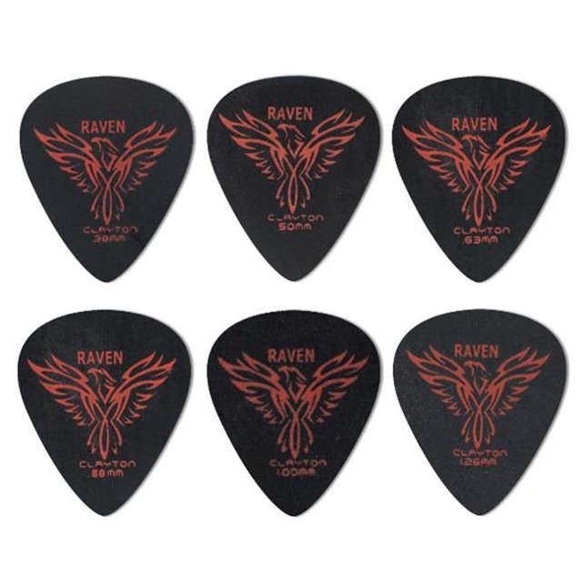 Clayton BS63 Raven Standard Guitar Picks- Black - 0.63 mm - 72 Pieces