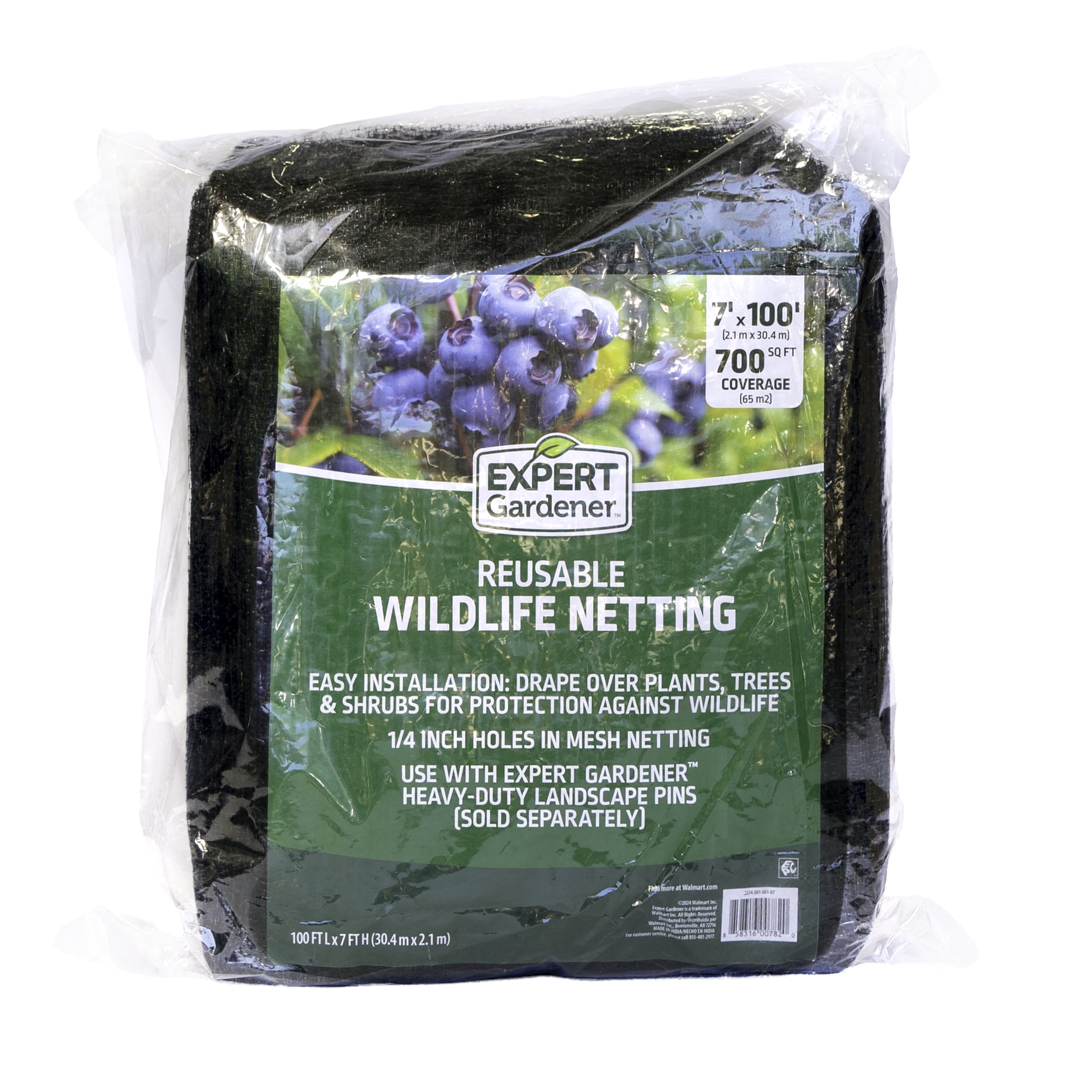 Expert Gardener 7' x 100' Black Wildlife Netting