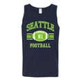 thumbnail image 2 of Wild Bobby City of Seattle SEA American Football Fantasy Fan Sports Mens Graphic Tank Top, Navy, 3XL, 2 of 3