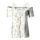 thumbnail image 5 of Blusa informal de manga corta con cuello en V y encaje con hombros descubiertos para mujer OAVQHLG3B Store  lin121212, 5 of 5
