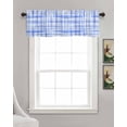 thumbnail image 3 of Buffalo Plaid Blue Linen Curtain Valance for Bedroom/Bathroom/Kitchen/Office/Living/Dining Room Window,Farmhouse Country Checkered Lattice Rod Pocket Topper Decorative Cafe Drapes Panel 54"x18", 3 of 6