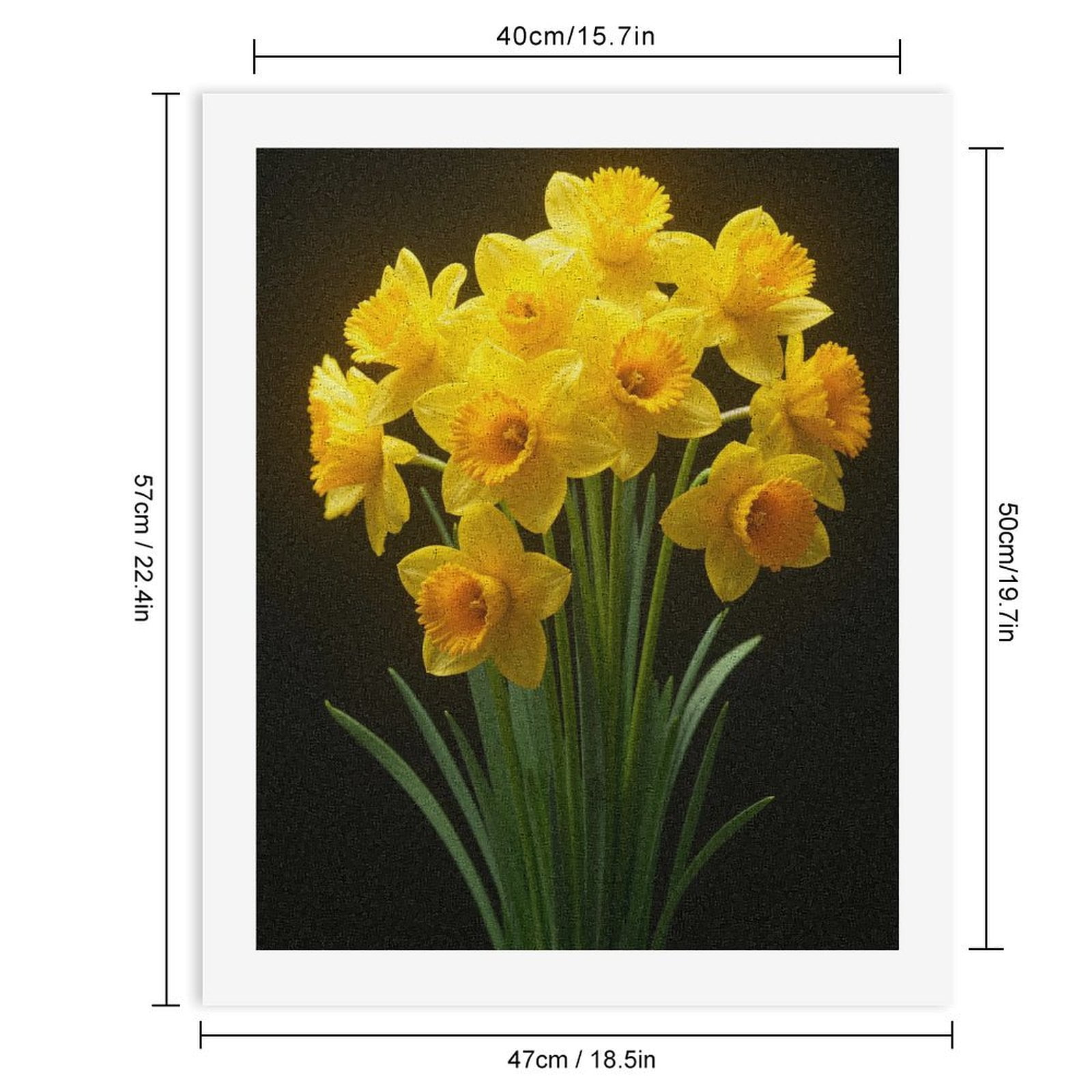 Paint by Numbers Kit for Adults, Yellow Daffodils Bouquet Bloom Paint by Numbers, Easy Paint by Numbers Kit for Adults Beginner, DIY Adult Paint by Number Kits on Canvas, Home Decor