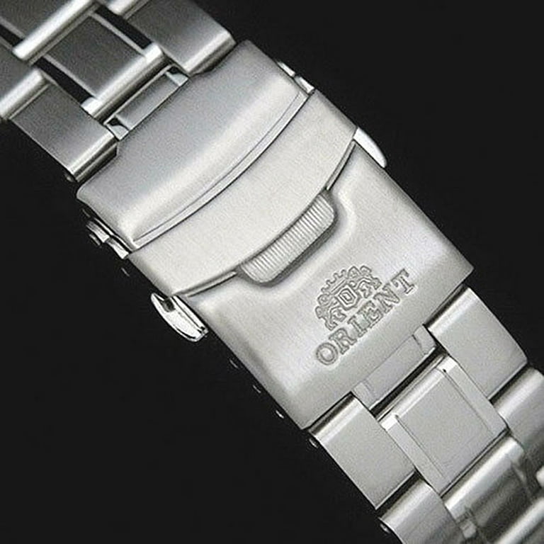 Orient AA02004B Men s Ray II Black Dial Steel Bracelet Automatic Dive Watch