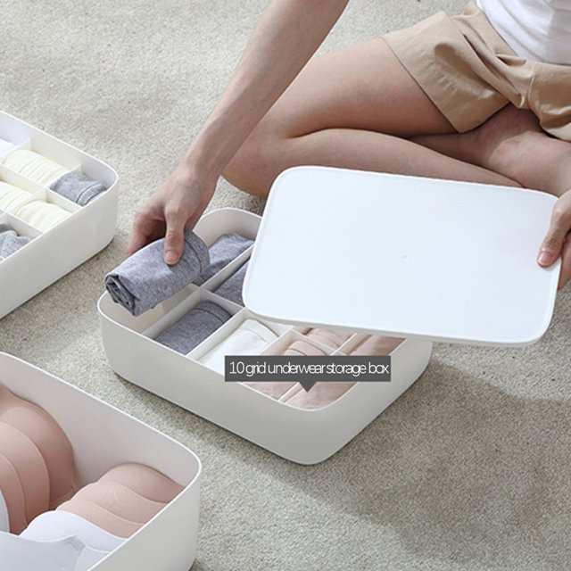 Stackable White Organizer Bins Clothes Storage Baskets for Household Storage Organization