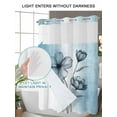 thumbnail image 4 of No Hook Cloth Fabric Shower Curtain with Snap in Liner, Blue Flower Waterproof Shower Curtains Set with See Through Top Window, Retro Gradient Texture Painting Plant Leaf Bath Curtains Shower 72"x78", 4 of 6