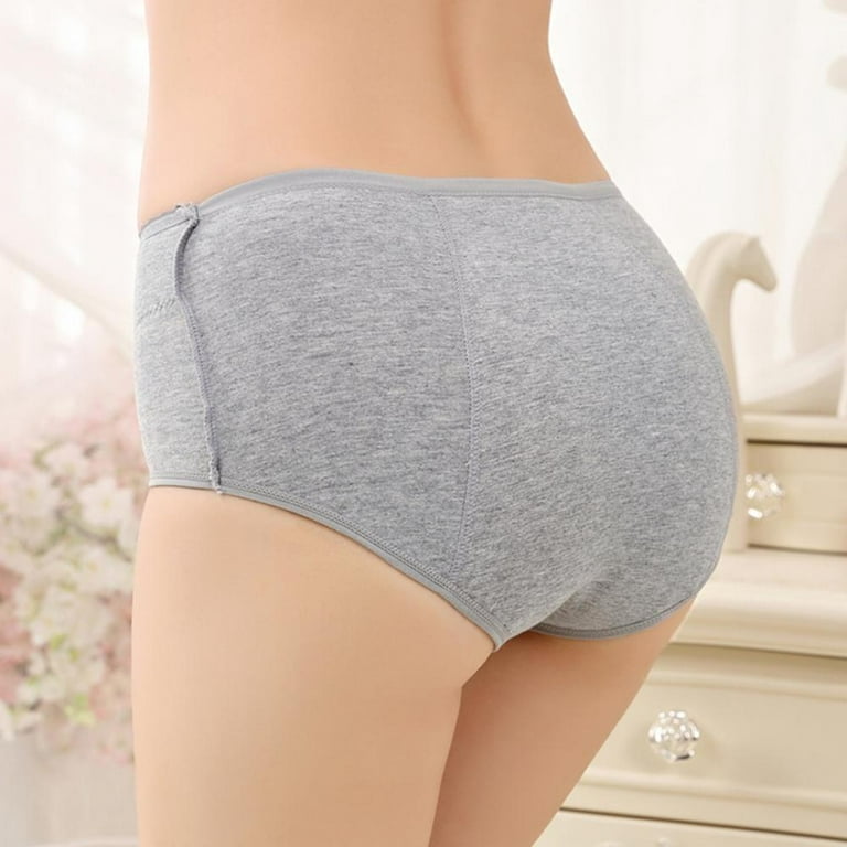 Popvcly 3Pack Menstrual Period Breathable Double-Layer Cotton Bottom Crotch  Seamless Lace Panties Physiological Leakproof Briefs ,Grey,M