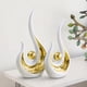 thumbnail image 5 of Escultura de estatuilla BLESIY Cerámica Moderna Ornamento mesa Café Blanco dorado medio Escultura de arte abstracto, 5 of 7