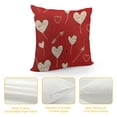 thumbnail image 4 of Pillow Covers, White Hearts Decor Red Throw Pillows Linen Anniversary Wedding Cushion Case for Home Sofa Couch Outdoor, 4 of 5