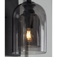 thumbnail image 6 of Better Homes & Gardens 13" Classic Black Indoor Wall Sconce Light With Double Wall Smoky Glass Shade, 6 of 9